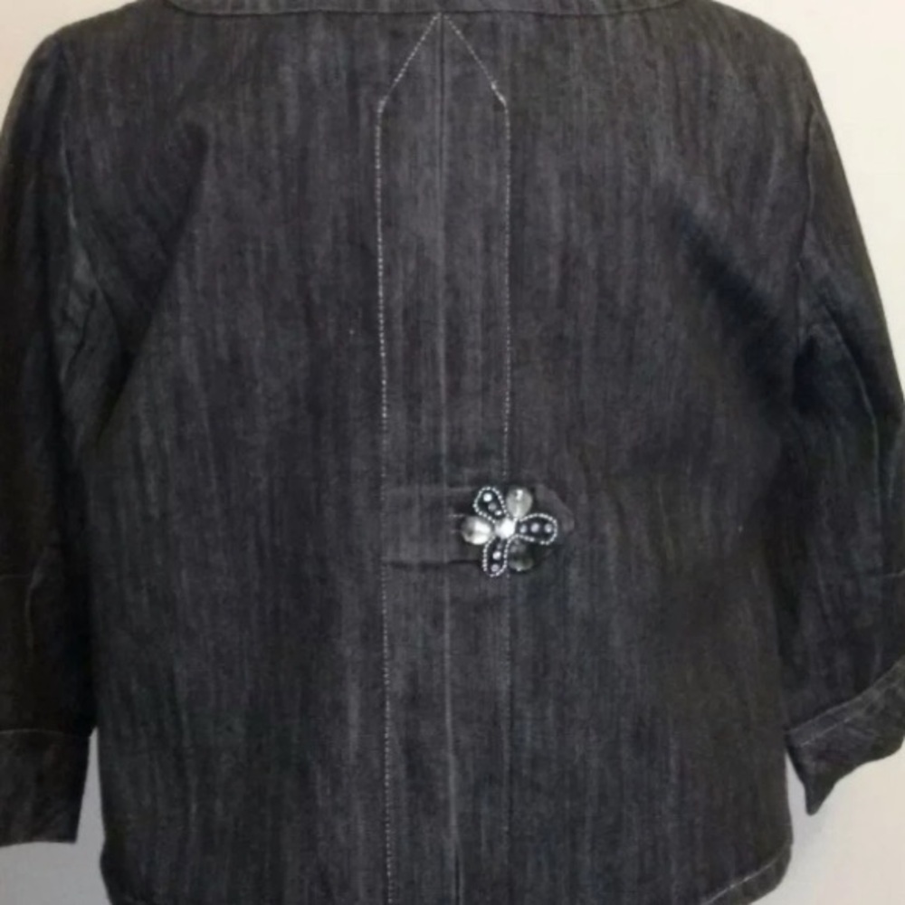 Ashley Stewart Double Breasted Jean Jacket, Denim, Sz 16W, NWOT, Embellished - Picture 10 of 13